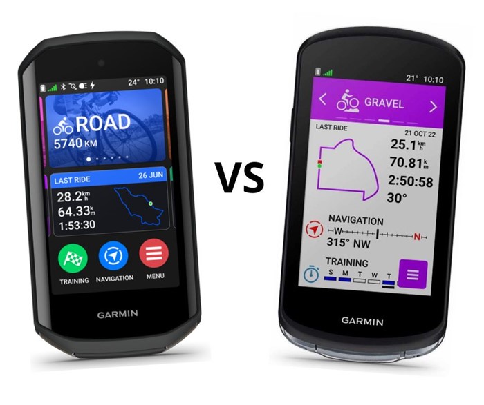 Billedet viser en Garmin 1050 ved siden af en Garmin 1040, så man kan se hvordan de varierer fra hinanden rent visuelt.